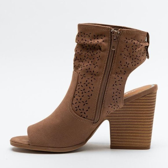 Francesca's | NWT Veruca Peep Toe Bootie - Picture 2 of 9